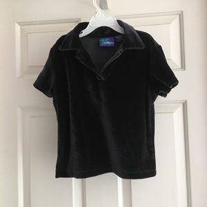 Black Velvet Collared Top Size 7/8
